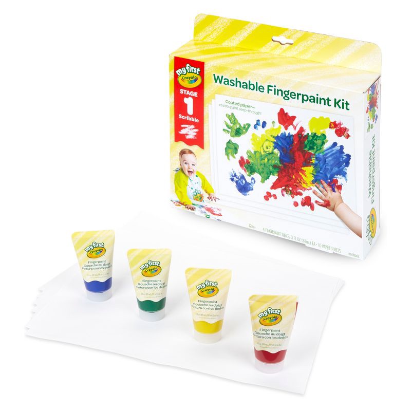 slide 5 of 7, Crayola Stage 1 Washable Fingerpaint Kit, 1 ct