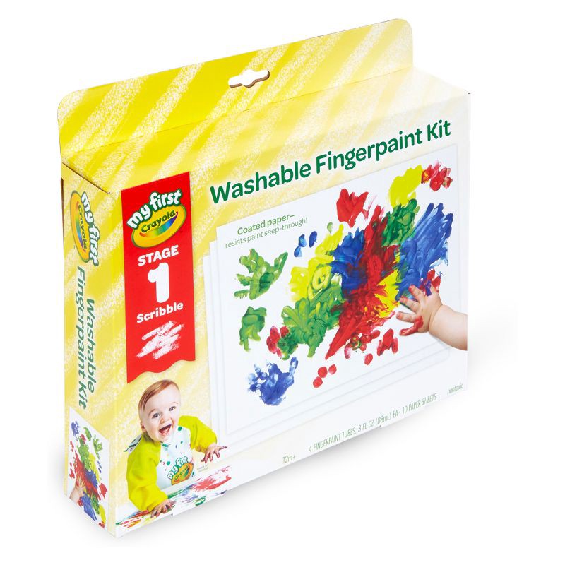 slide 1 of 7, Crayola Stage 1 Washable Fingerpaint Kit, 1 ct