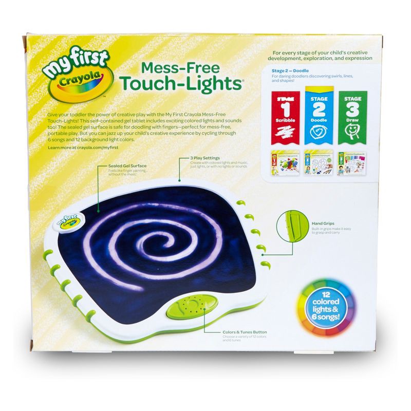 slide 6 of 10, Crayola Mess Free Touch Lights Stage 2: Toddler Doodle Board, Mess-Free Coloring, Creative Activity, Ages 2+, 1 ct