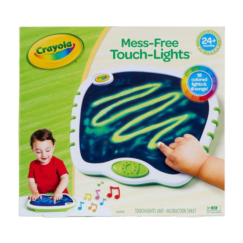 slide 1 of 10, Crayola Mess Free Touch Lights Stage 2: Toddler Doodle Board, Mess-Free Coloring, Creative Activity, Ages 2+, 1 ct