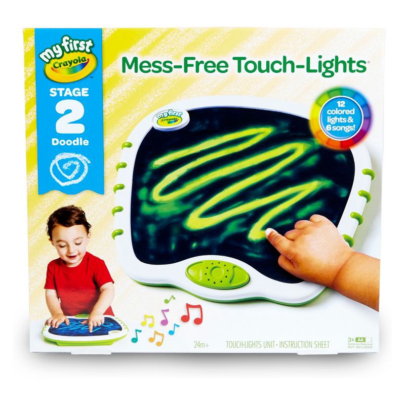 slide 1 of 10, Crayola Mess Free Touch Lights Stage 2: Toddler Doodle Board, Mess-Free Coloring, Creative Activity, Ages 2+, 1 ct