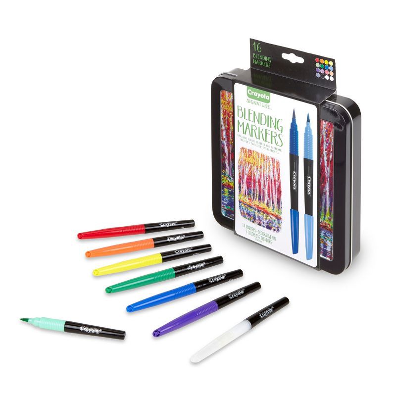 slide 2 of 9, Crayola 16ct Blending Marker Kit with Case, 16 ct