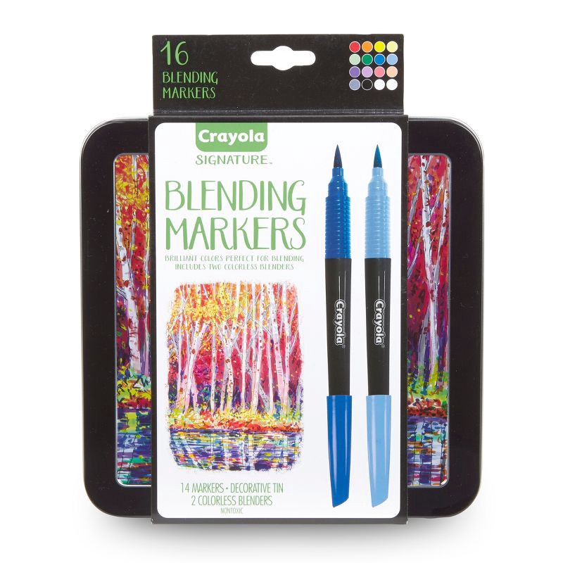 slide 1 of 9, Crayola 16ct Blending Marker Kit with Case, 16 ct