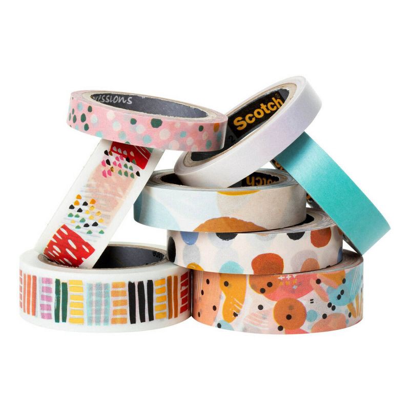 slide 2 of 6, Scotch 8pk Expressions Washi Tape Abstract Modern, 8 ct