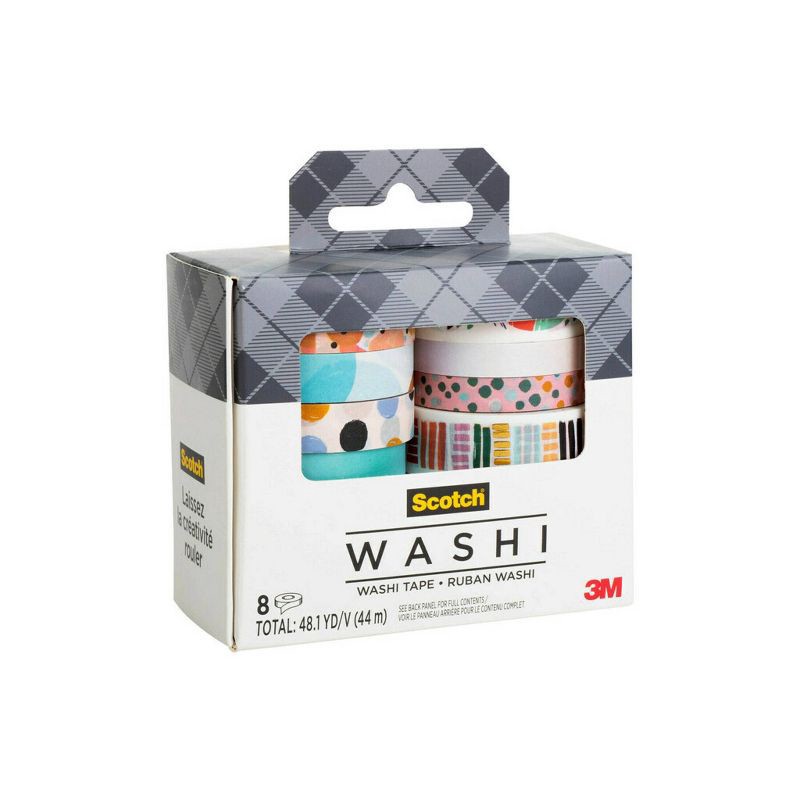 slide 5 of 6, Scotch 8pk Expressions Washi Tape Abstract Modern, 8 ct