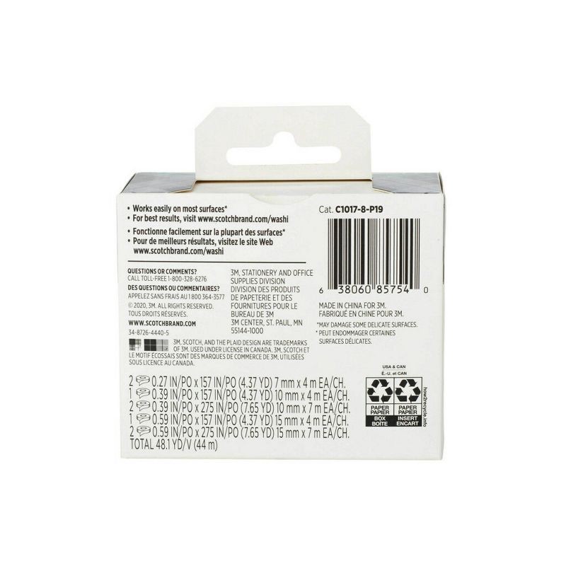 slide 6 of 6, Scotch 8pk Expressions Washi Tape Abstract Modern, 8 ct