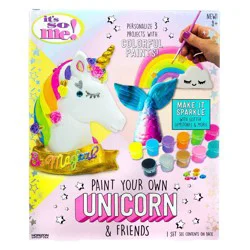 Paint Your Own Unicorn and Friends - It's So Me: Craft Kit for 6 Year Old Girls, Includes Paints, Brushes, Gems, Sequins