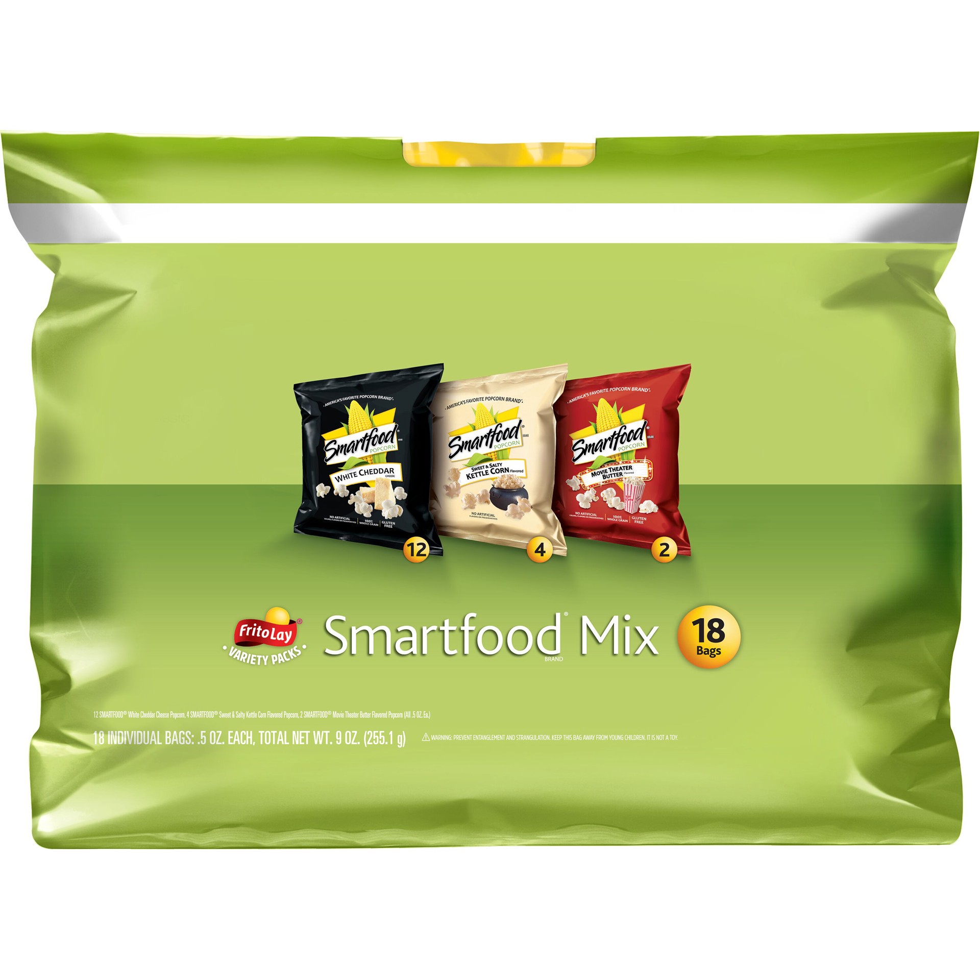 slide 1 of 5, Smartfood Popcorn Variety Mix 0.5 Oz 18 Count, 9 oz