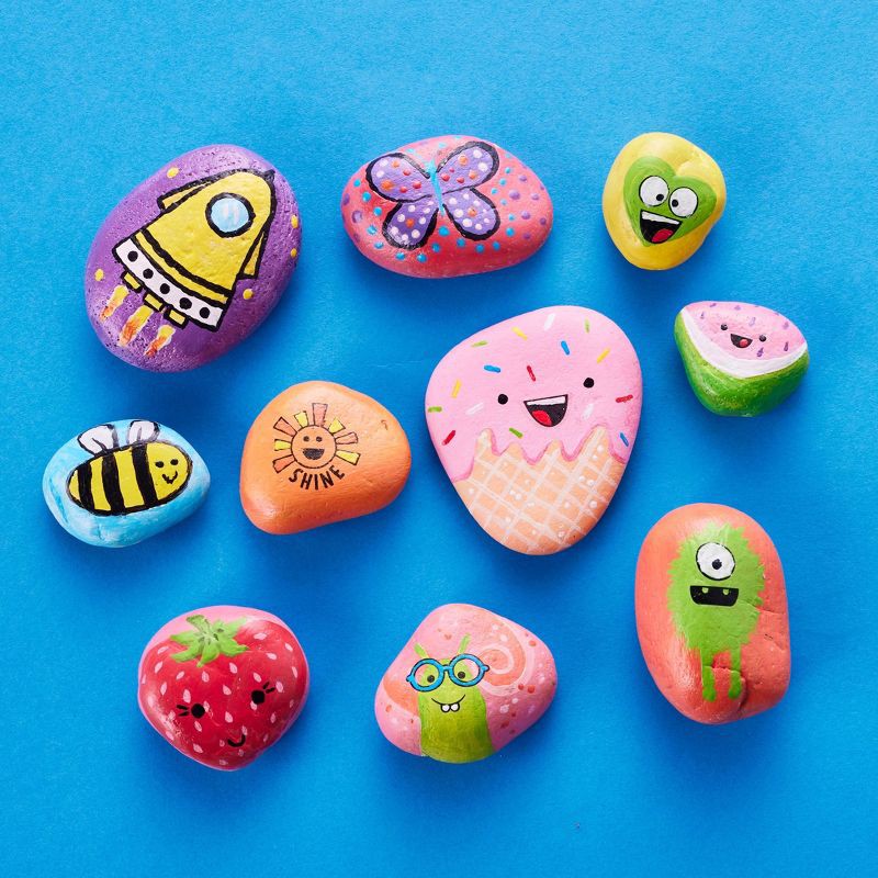slide 3 of 7, Hide & Seek Rock Painting Kit - Creativity for Kids: Paints, Stickers, Rocks, Brush, Craft Activity for Ages 6+, 1 ct