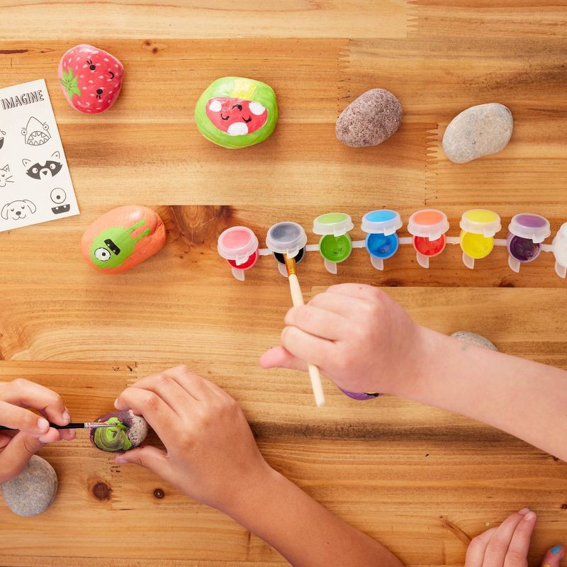 slide 5 of 7, Hide & Seek Rock Painting Kit - Creativity for Kids: Paints, Stickers, Rocks, Brush, Craft Activity for Ages 6+, 1 ct
