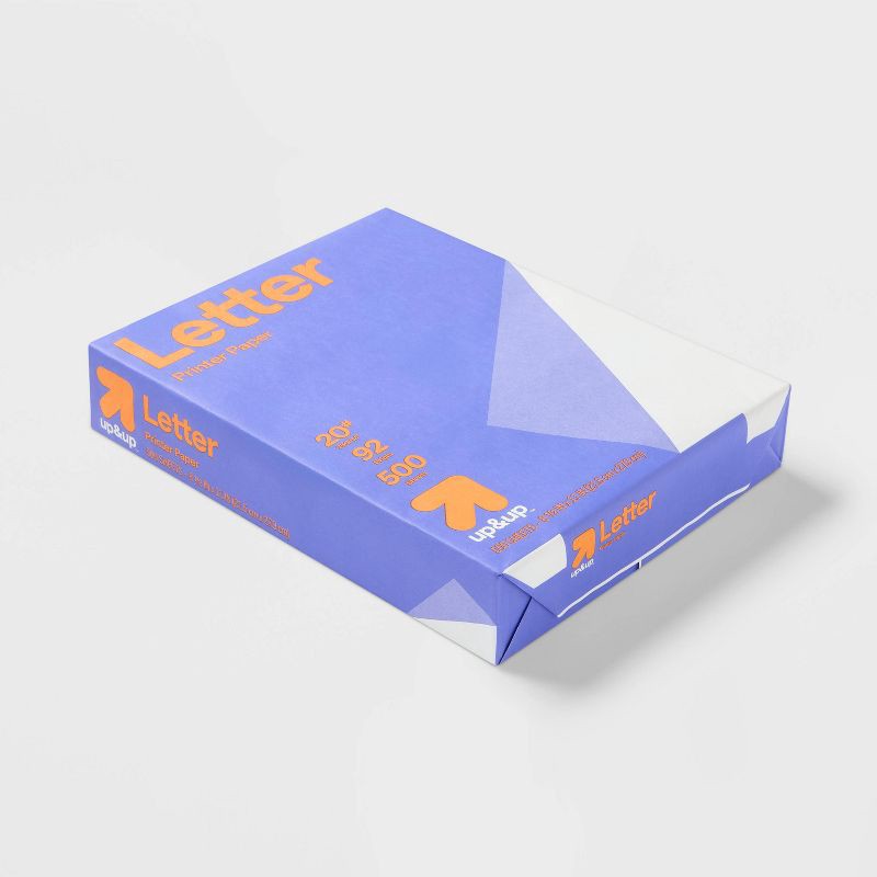 slide 3 of 3, 500ct Letter Printer Paper White - up&up™: 8.5x11 Inches, 20 lb, 92 Brightness, Ideal for Printing Letters, 500 ct, 20 lb