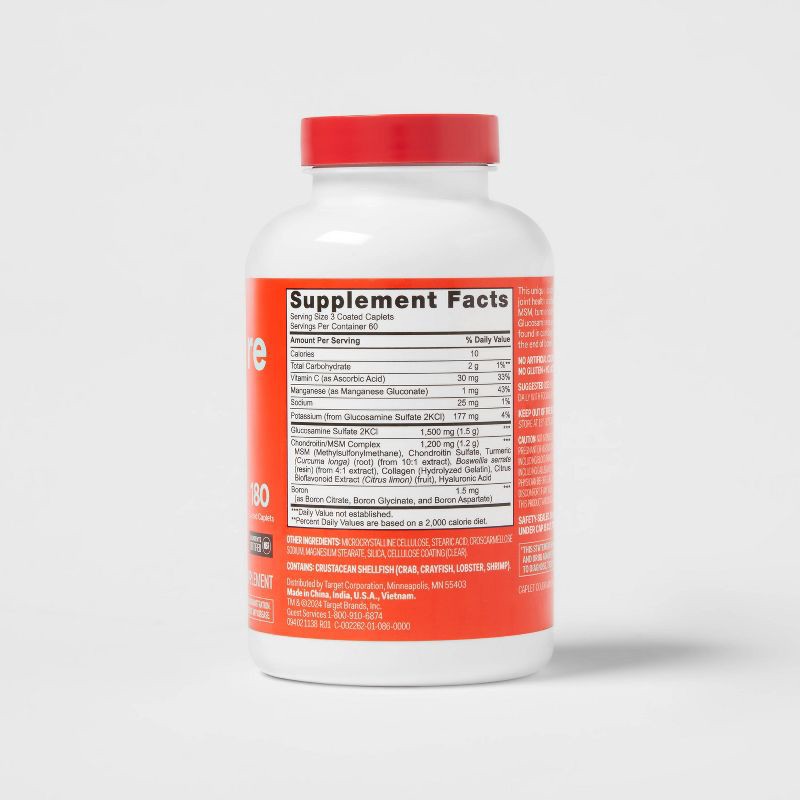 slide 3 of 5, Extra Strength Glucosamine Chondroitin Sulfate Dietary Supplement Tablets - 180ct - up&up™, 180 ct