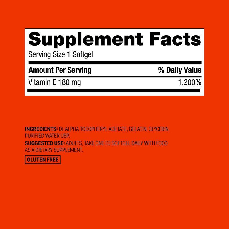 slide 5 of 5, Vitamin E 180mg Supplement Softgels - 200ct - up&up™, 180mg, 200 ct