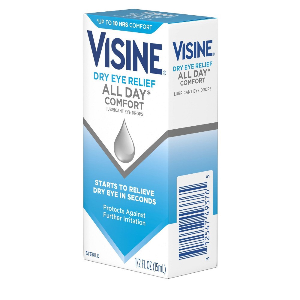 slide 6 of 8, Visine All Day Comfort Dry-Eye Relief Lubricant Eye Drops - .5 fl oz, 0.5 fl oz