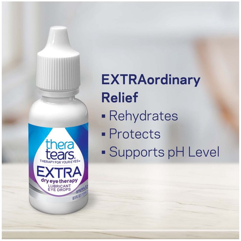 slide 4 of 8, TheraTears Extra Dry Eye Therapy Lubricant Eye Drops - 0.5 fl oz, 0.5 fl oz