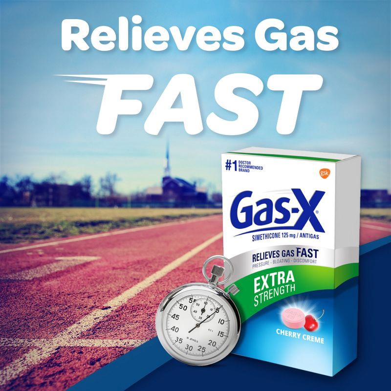 slide 3 of 9, Gas-X Extra Strength Anti-gas Cherry Creme Chewable Tablets to Relieve Excess Gas - 72ct, 72 ct