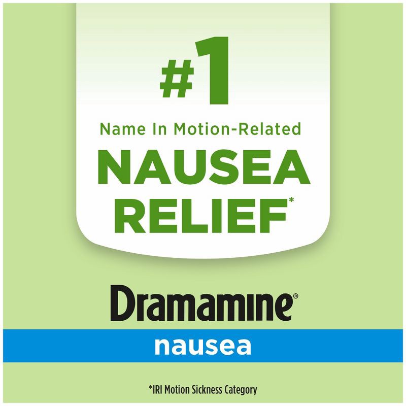 slide 3 of 6, Dramamine-N Long Lasting Nausea Relief Tablets for Nausea, Dizziness & Vomiting - 10ct, 10 ct