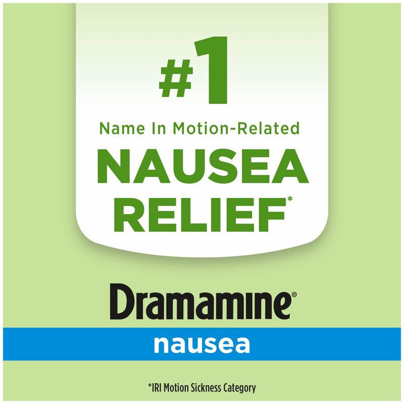 slide 5 of 6, Dramamine-N Long Lasting Nausea Relief Tablets for Nausea, Dizziness & Vomiting - 10ct, 10 ct