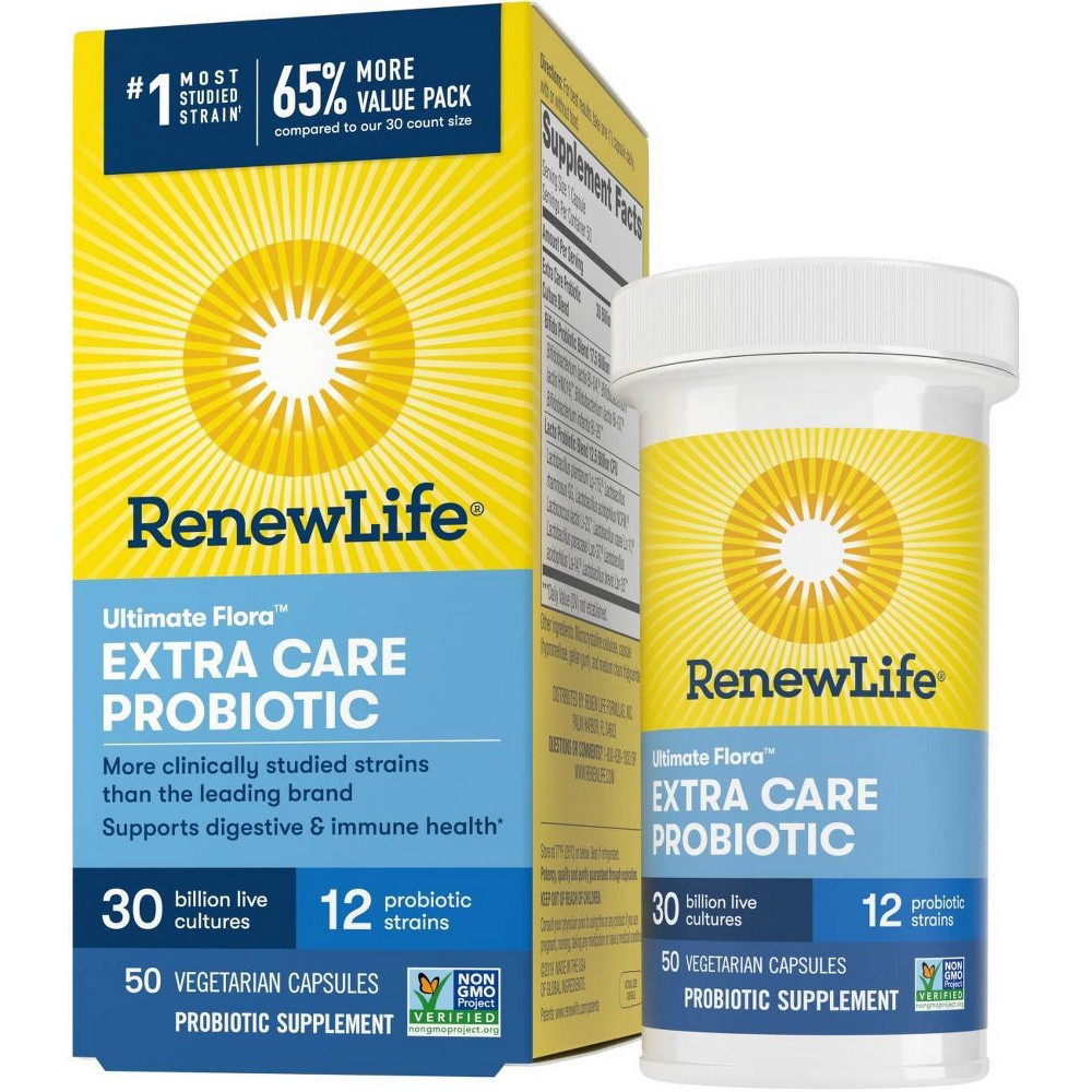 slide 6 of 14, Renew Life Ultimate Flora Probiotic Extra Care - 30 Billion CFU - 50ct, 50 ct