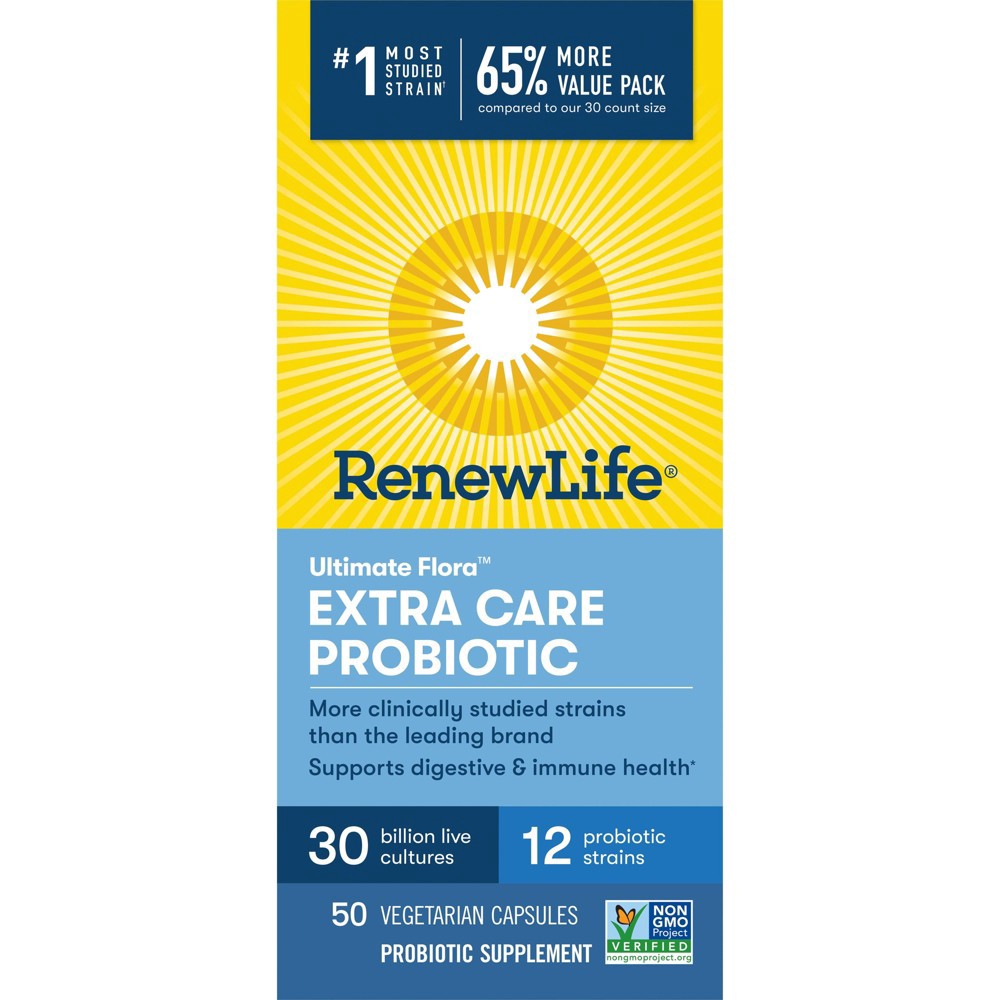 slide 10 of 14, Renew Life Ultimate Flora Probiotic Extra Care - 30 Billion CFU - 50ct, 50 ct