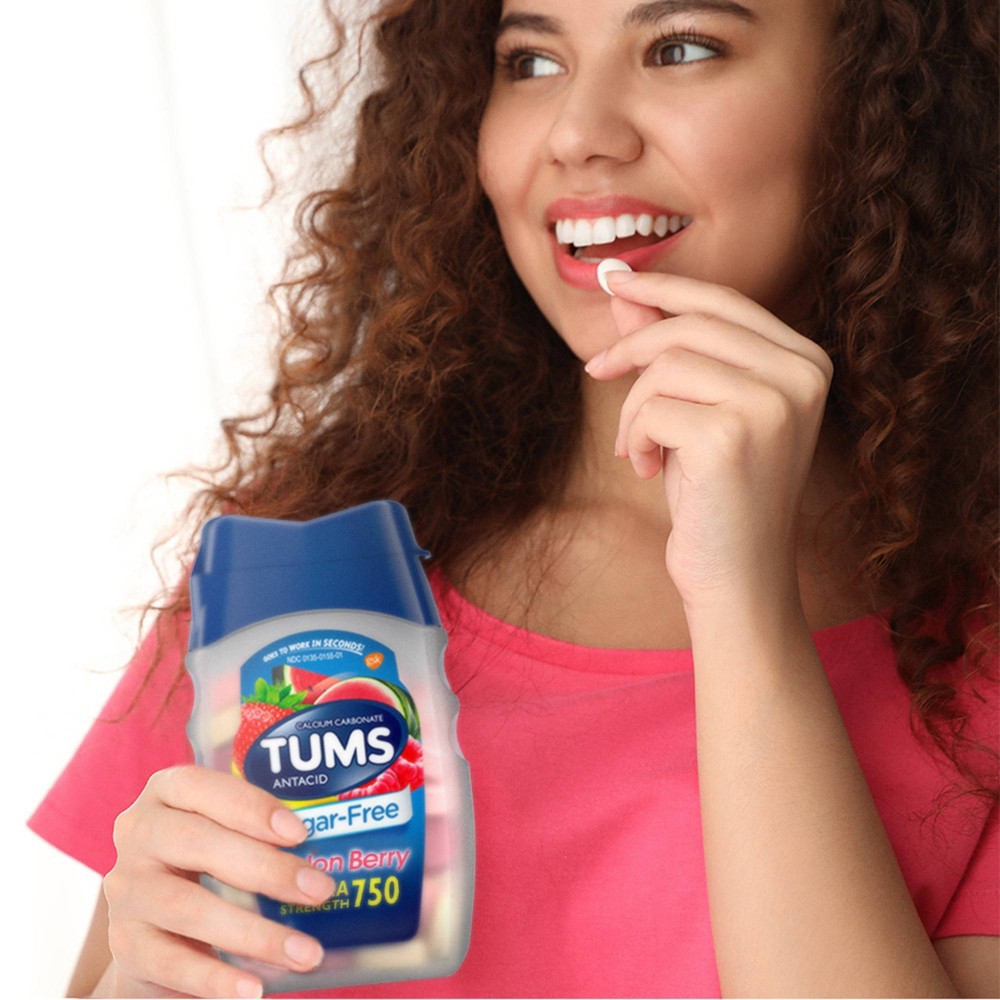 slide 3 of 7, TUMS Extra Strength Antacid Sugar Free Melon Berry Chewable Tablet 80ct, 80 ct