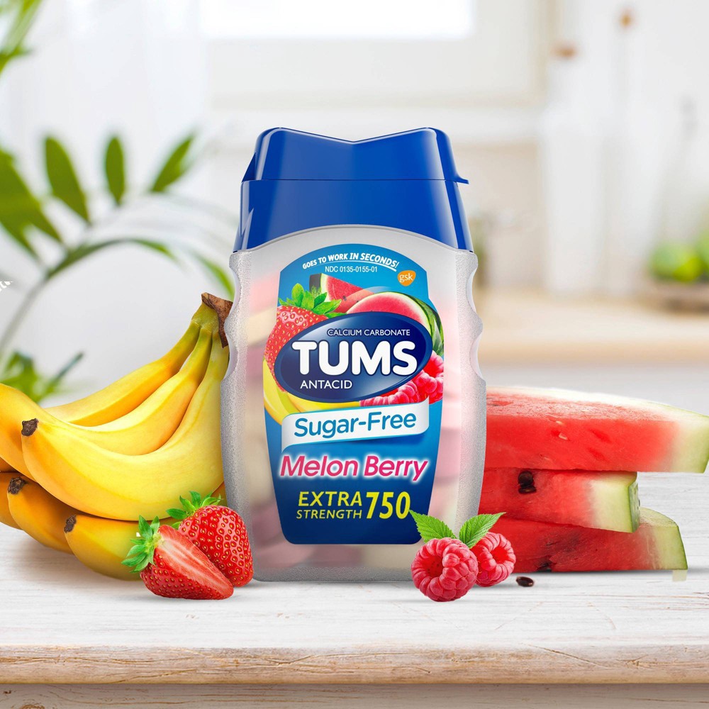 slide 7 of 7, TUMS Extra Strength Antacid Sugar Free Melon Berry Chewable Tablet 80ct, 80 ct