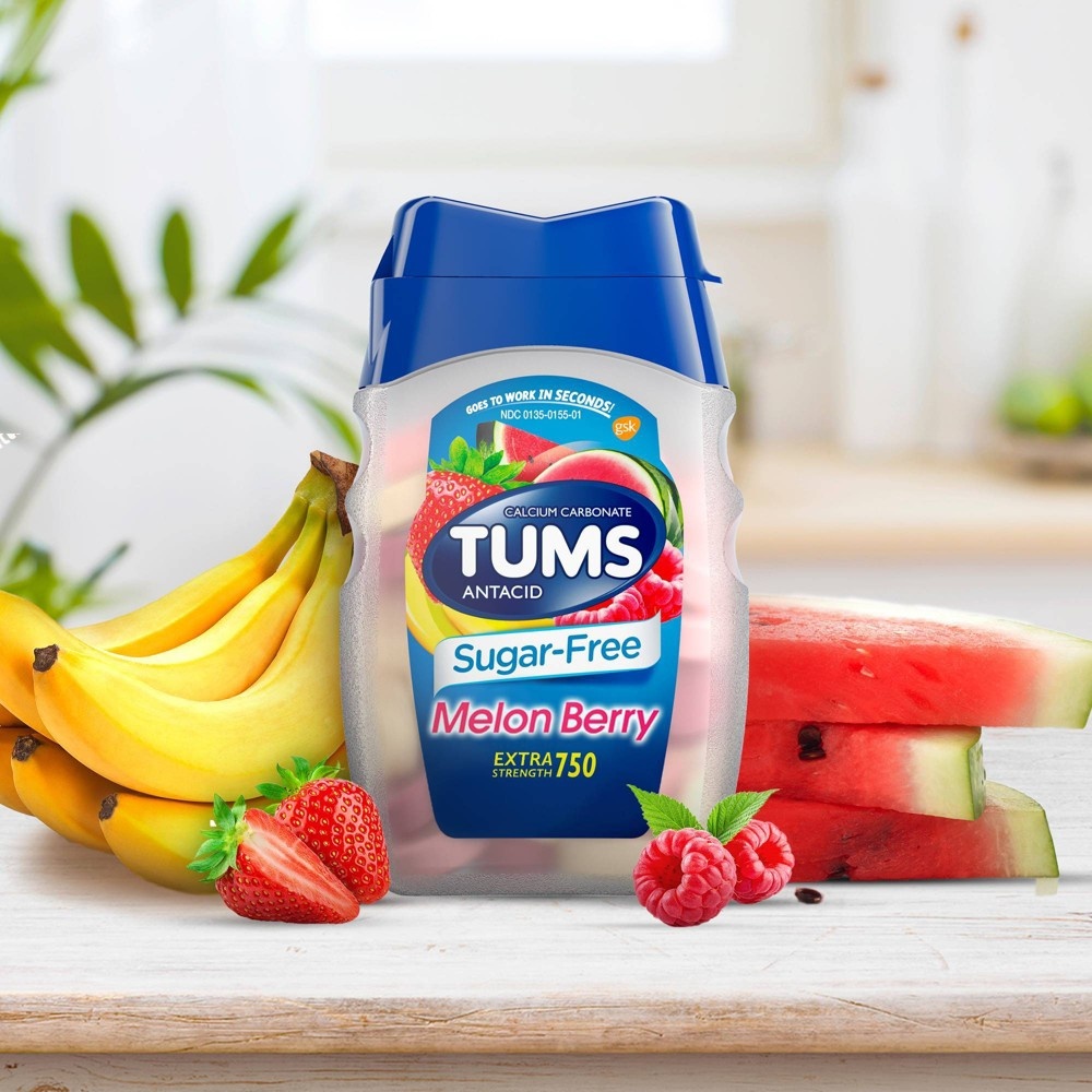 TUMS Extra Strength Antacid Sugar Free Melon Berry Chewable Tablet 80 TUMS Extra Strength Antacid Sugar Free Melon Berry Chewable Tablet 80