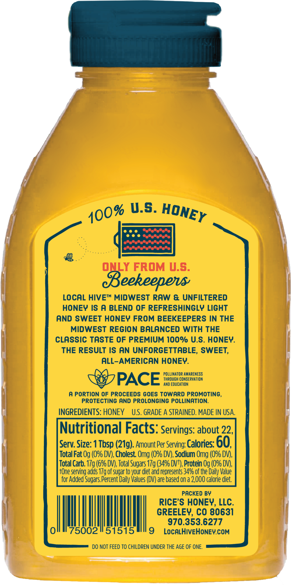 slide 2 of 2, Local Hive Midwest Raw & Unfiltered Honey Blend 16 oz, 16 oz