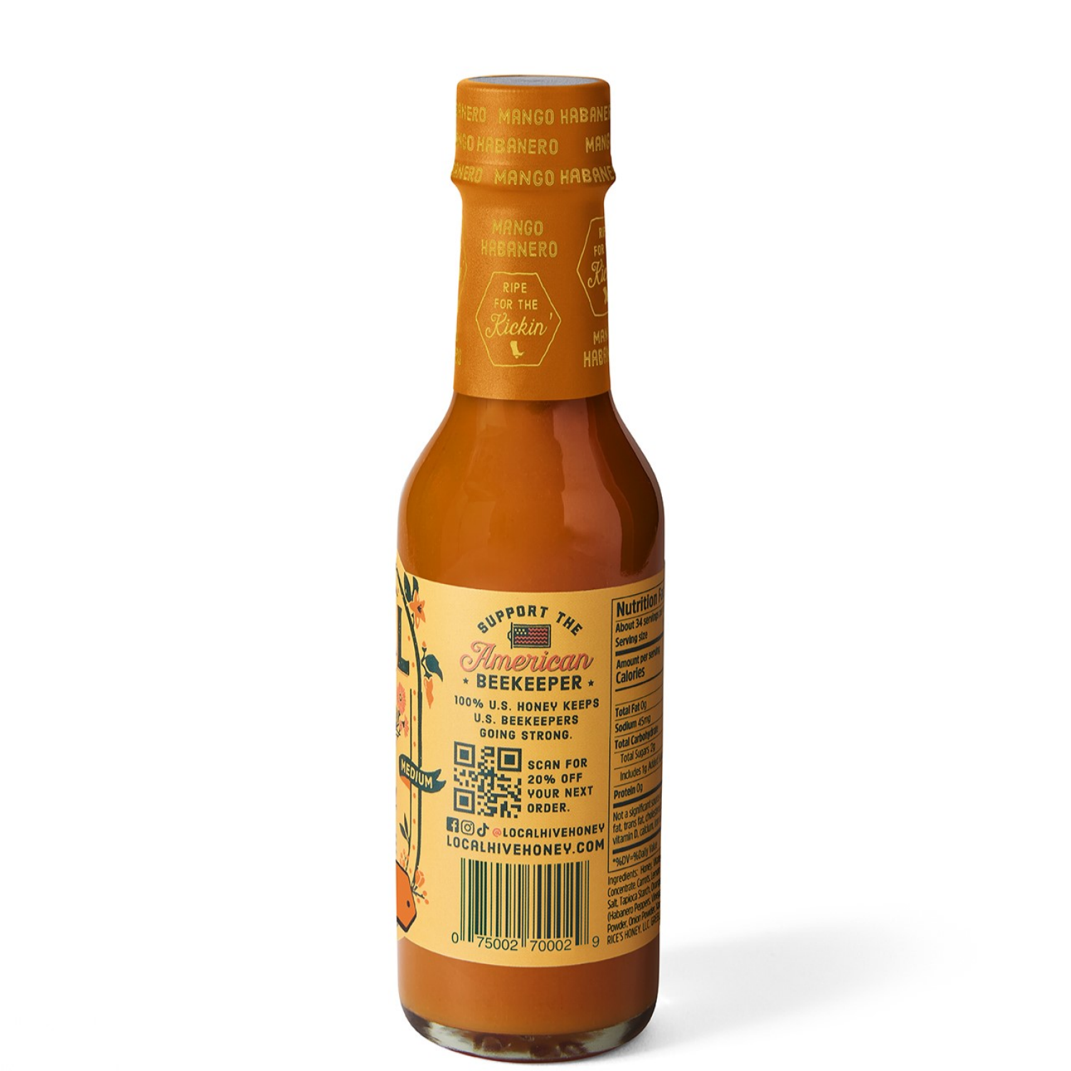 slide 2 of 8, Local Hive Mango Habanero Honey Hot Sauce, 6 oz