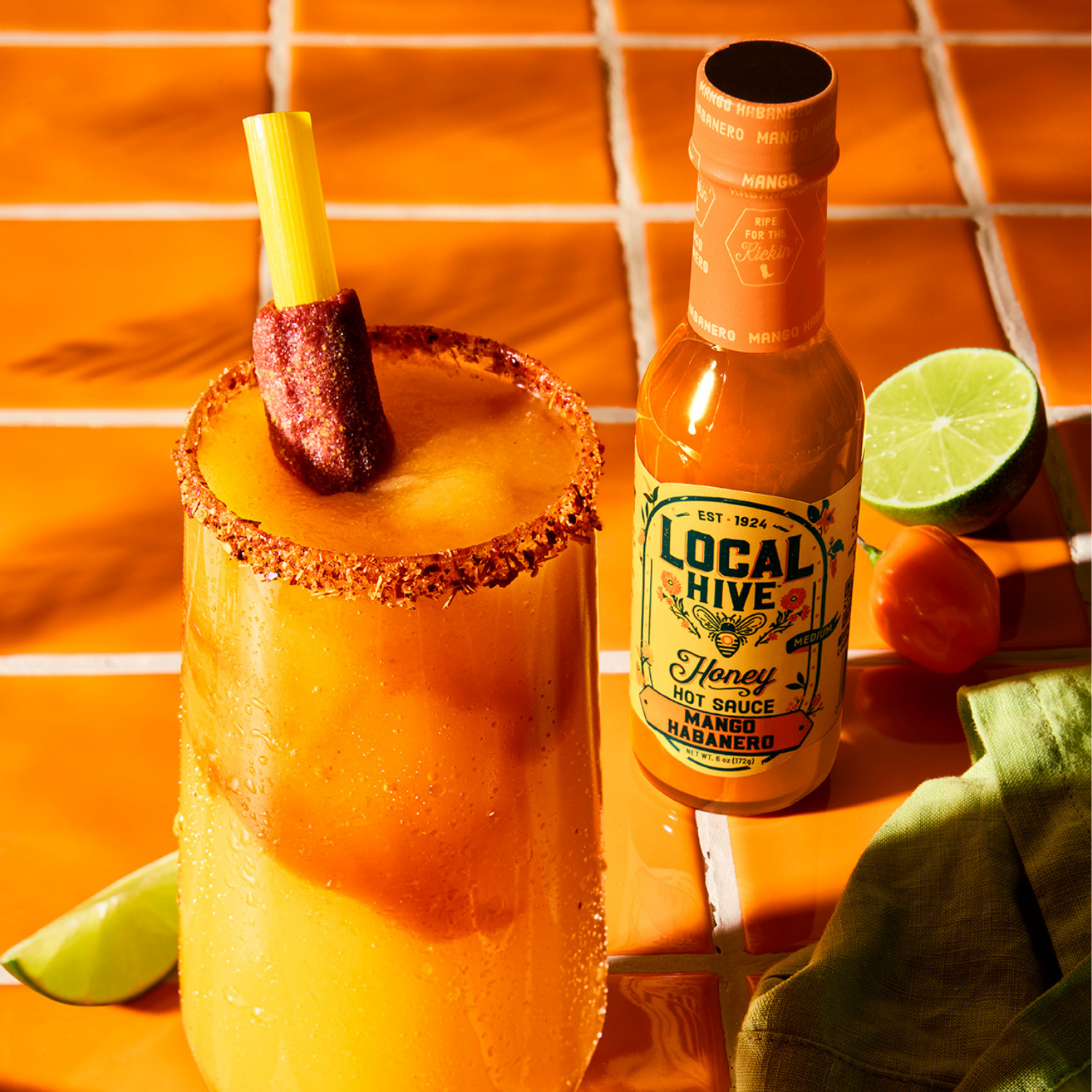 slide 6 of 8, Local Hive Mango Habanero Honey Hot Sauce, 6 oz