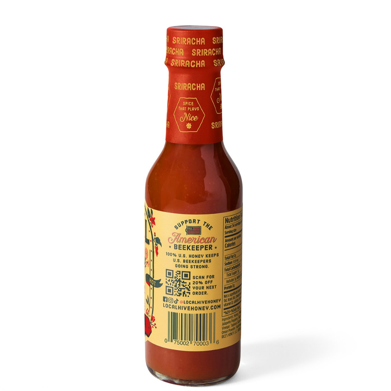 slide 2 of 8, Local Hive Sriracha Honey Hot Sauce, 6 oz