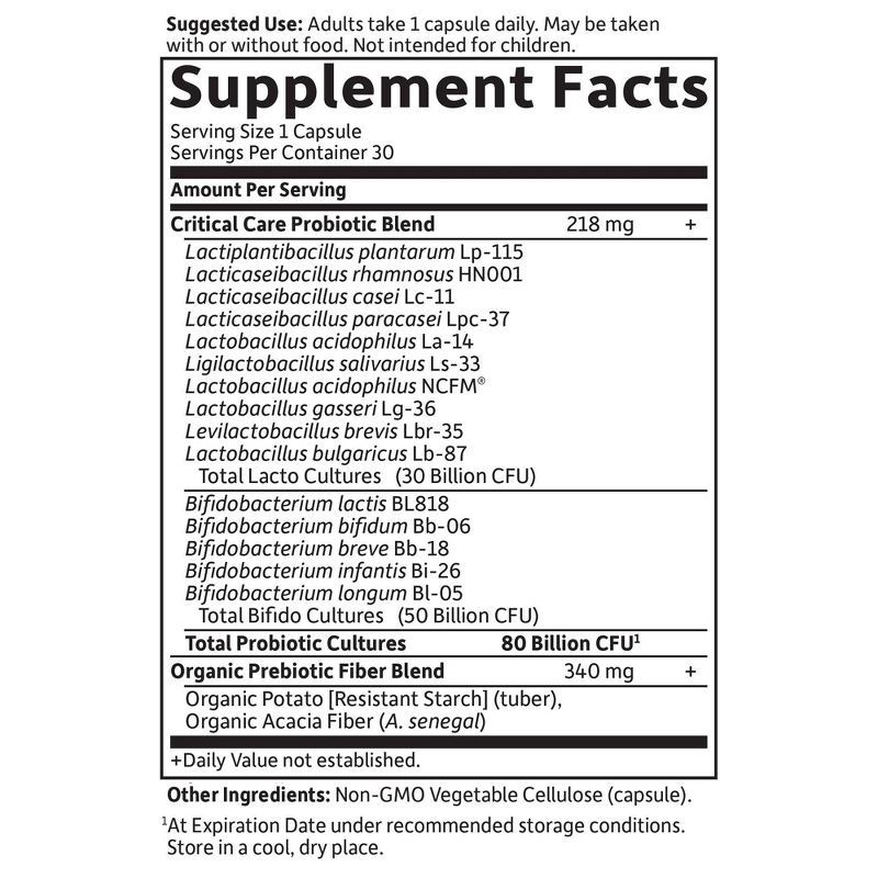 slide 4 of 9, Garden of Life Probiotic Critical Care Capsules - 30ct, 30 ct