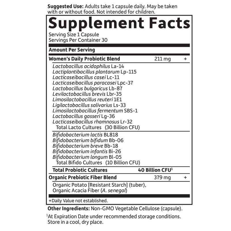slide 4 of 9, Garden of Life Women's Probiotics Daily Care Capsules - 30ct, 30 ct