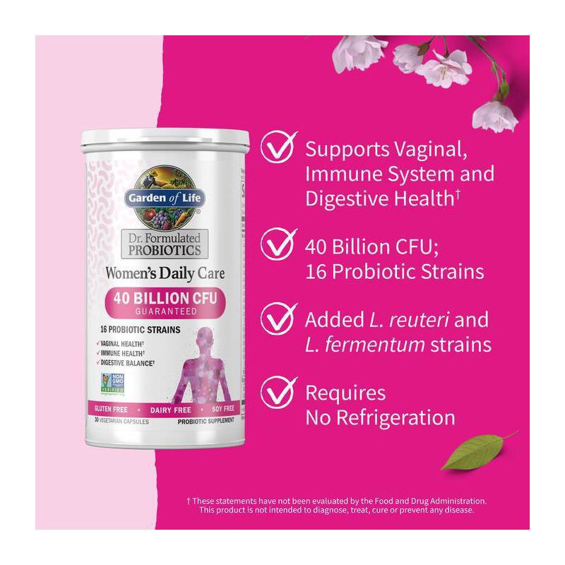 slide 7 of 11, Garden of Life Women's Probiotics Daily Care Capsules - 30ct, 30 ct