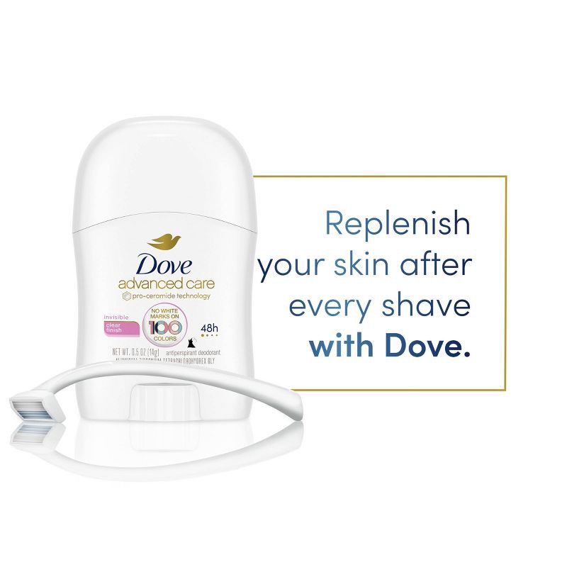 slide 6 of 10, Dove Beauty Advanced Care Clear Finish Invisible Antiperspirant & Mini Deodorant Stick - Travel Size - 0.5oz, 0.5 oz