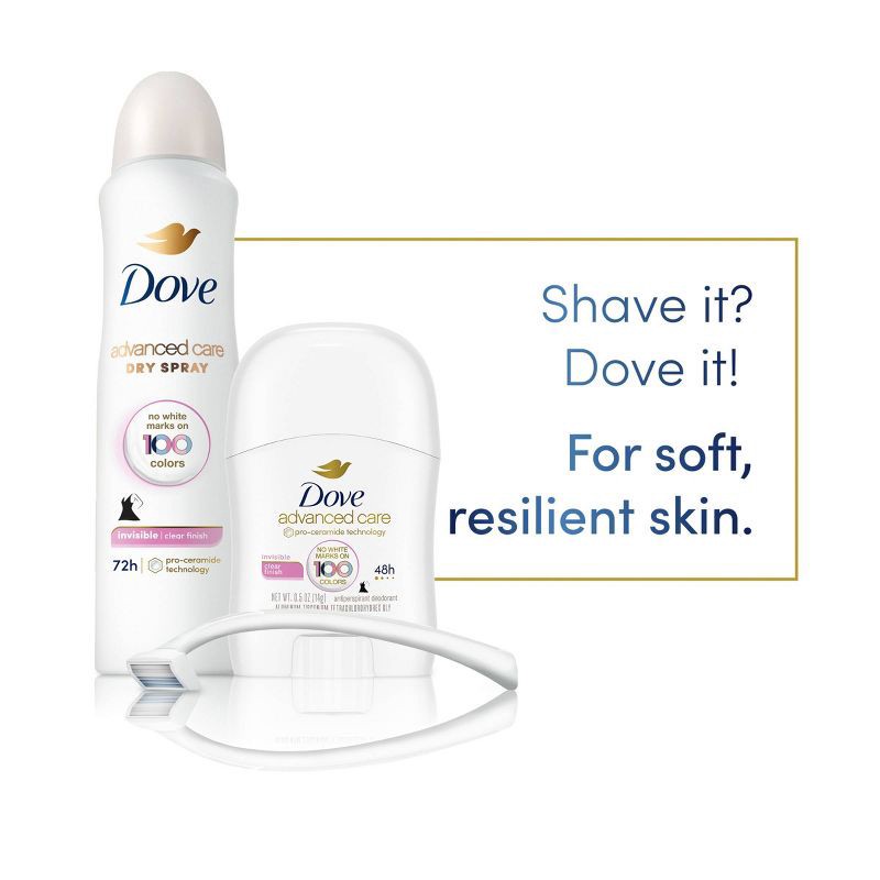 slide 7 of 10, Dove Beauty Advanced Care Clear Finish Invisible Antiperspirant & Mini Deodorant Stick - Travel Size - 0.5oz, 0.5 oz