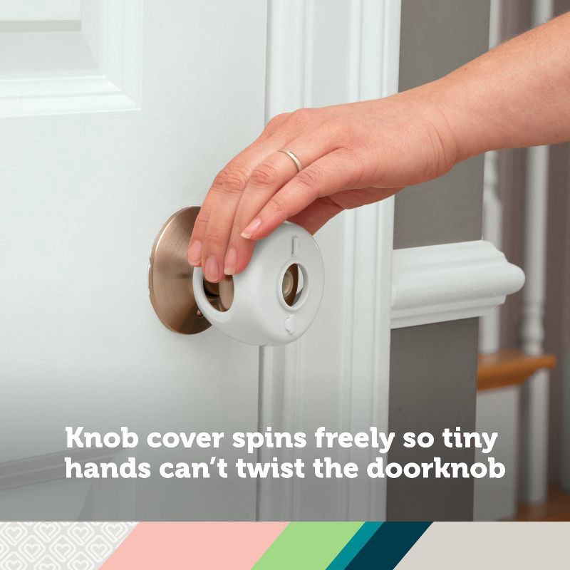 slide 8 of 8, Safety 1st Parent Grip Door Knob Covers - 4pk - White, 4 ct