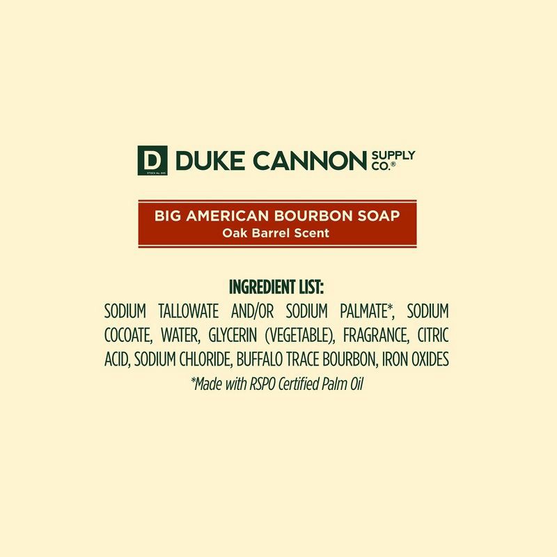 slide 8 of 8, Duke Cannon Supply Co. Duke Cannon Bourbon Big Brick of Soap - Oak Barrel & Amber Bar Soap for Men - 10 oz, 10 oz