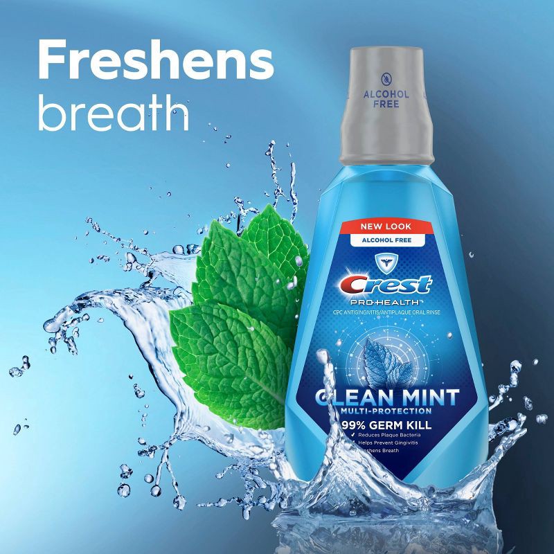 slide 6 of 10, Crest Pro-Health Multi-Protection Alcohol Free Mouthwash, Clean Mint - 1L, 1 liter