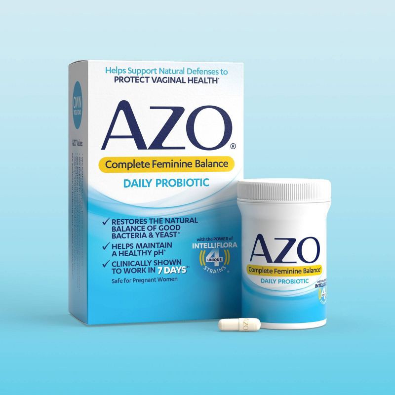 slide 2 of 7, AZO Complete Feminine Balance, Daily Probiotic for Women, Supports Vaginal Health - 30ct, 30 ct