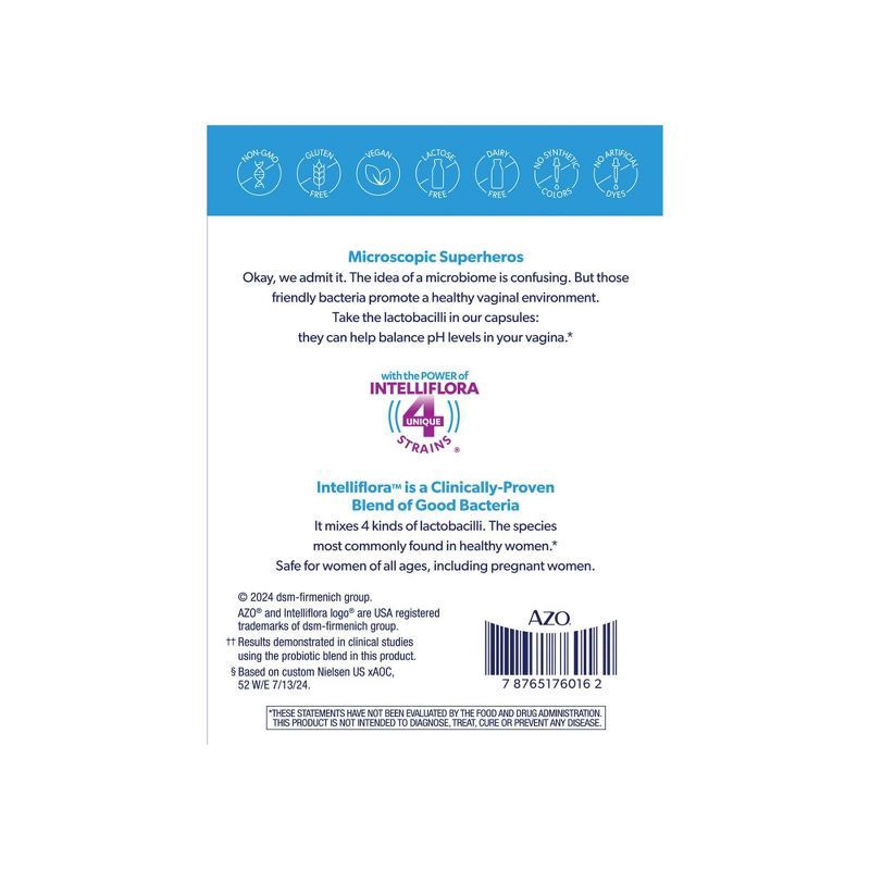 slide 2 of 11, AZO Complete Feminine Balance, Daily Probiotic for Women, Supports Vaginal Health Capsules - 30ct, 30 ct