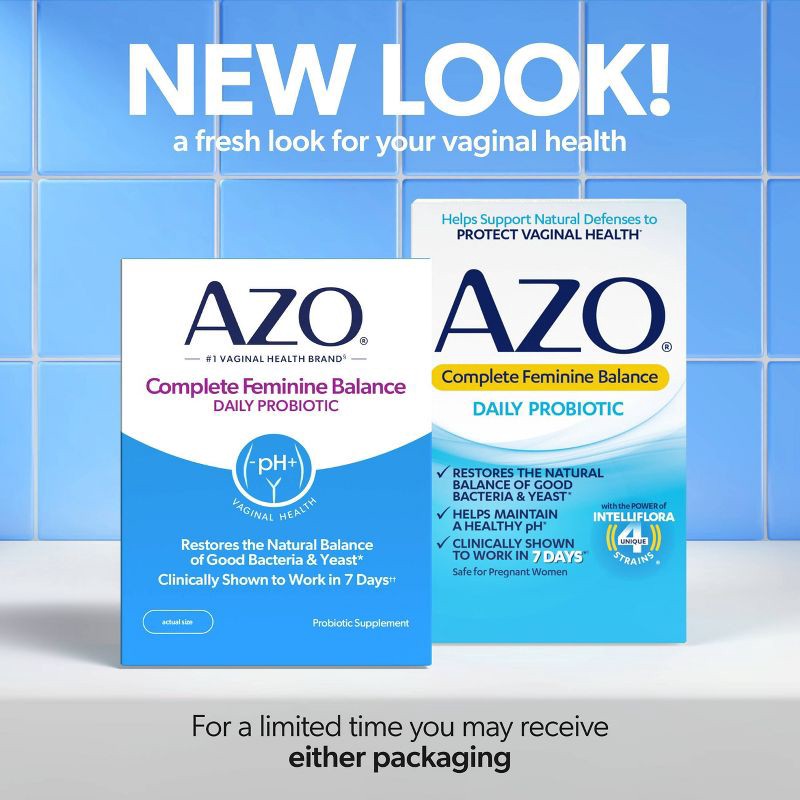 slide 3 of 11, AZO Complete Feminine Balance, Daily Probiotic for Women, Supports Vaginal Health Capsules - 30ct, 30 ct