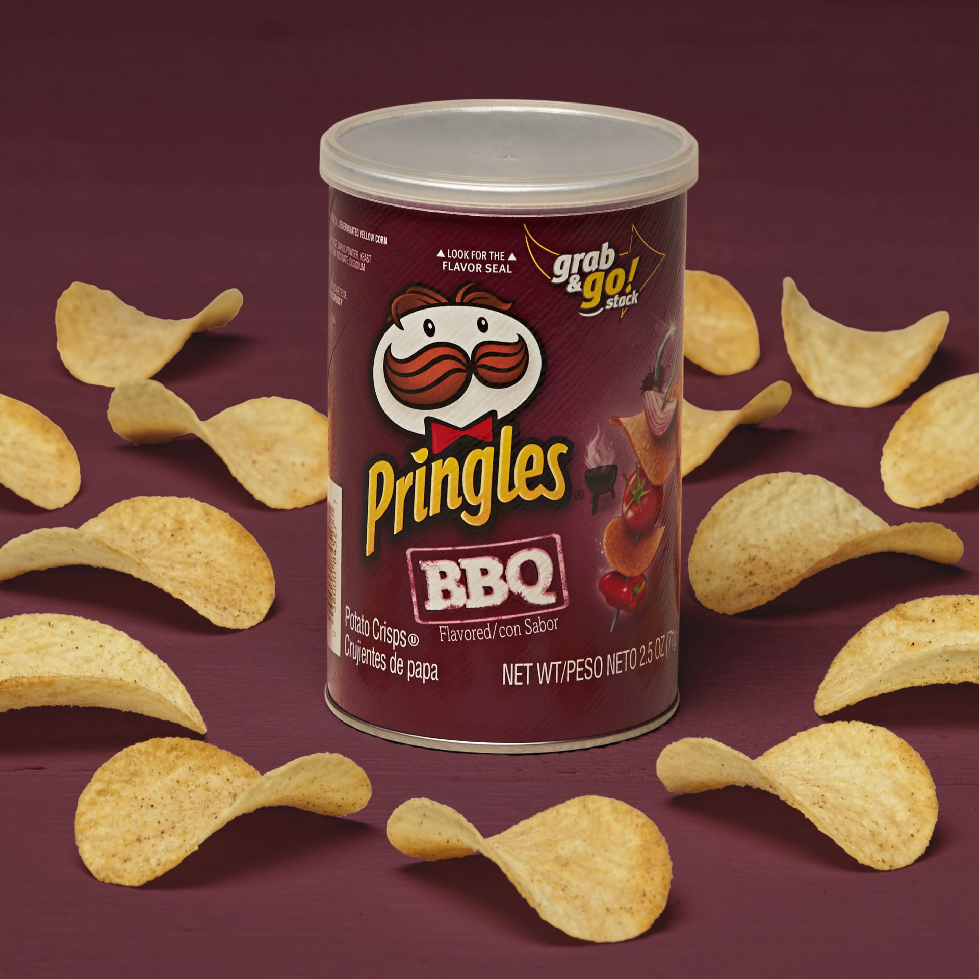 slide 6 of 7, Pringles BBQ Flavored Potato Crisps, 2.5 oz