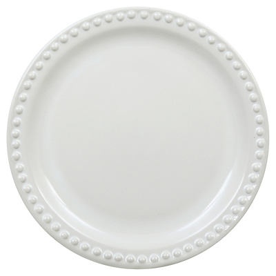 slide 1 of 1, Cinsa White Beaded Ceramic Dessert Plate, 8 in