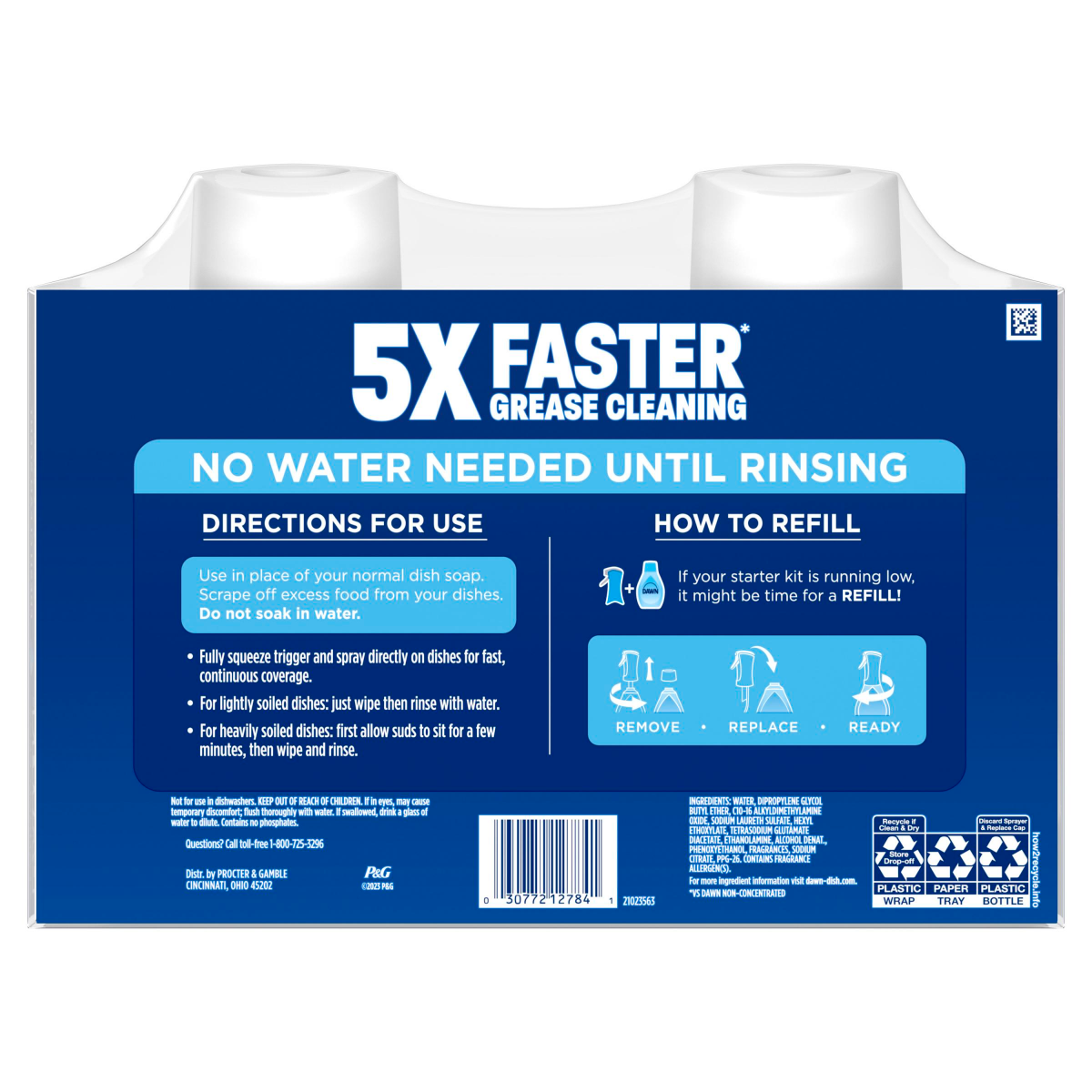 slide 13 of 29, Dawn Powerwash Spray, Dish Soap, Dishwashing Liquid, Fresh, 2 Refills, 2x21.5 Fl Oz, 2 ct