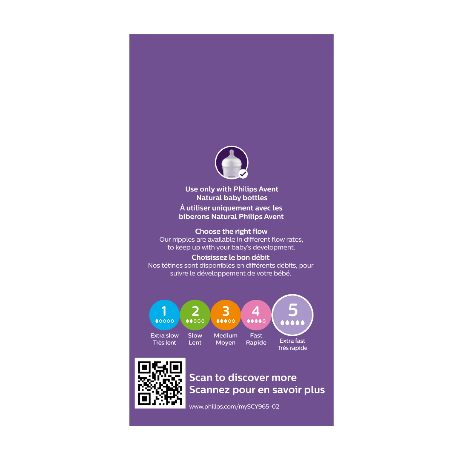 slide 2 of 2, Philips Avent Natural 5 Extra Fast Baby Bottle Nipple 2 Each, 2 ct