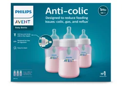 Philips Avent Anti-colic Bottle With AirFree Vent, 9oz, 3pk, Pink, SCY703/13