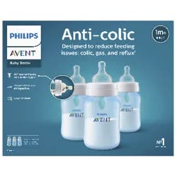 Philips Avent Anti-colic Bottle With AirFree Vent, 9oz, 3pk, Blue, SCY703/23