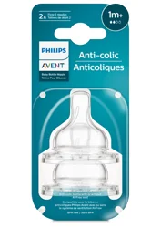 Philips Avent Anti-colic Baby Bottle Flow 1 Nipple, 2pk, SCY761/02