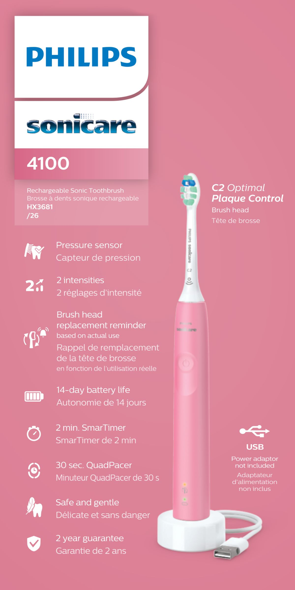 slide 2 of 2, Sonicare 4100 Power Toothbrush 1 ea, 1 ct